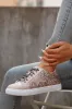 Gold Star Sequin Patchwork Leopard Lace-up Trainers sold by Beagle Boutique