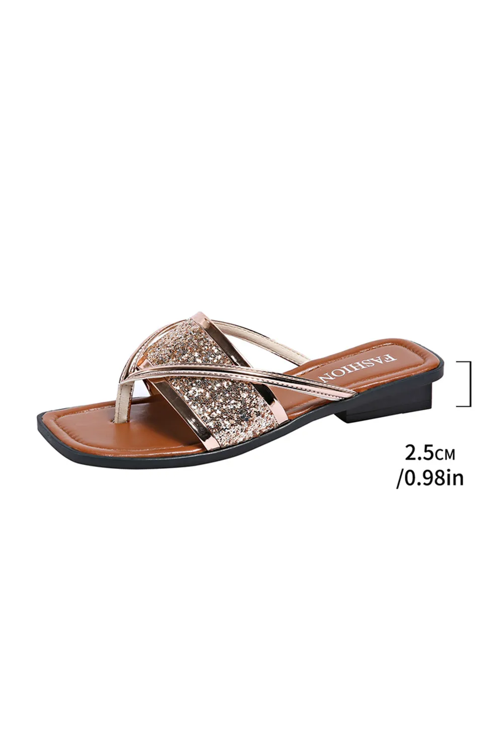Gold Glitter Clip Toe Sandals sold by Beagle Boutique product image thumbnail 5