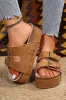 Suede Buckle Decor Corky Platform Sandals sold by Beagle Boutique