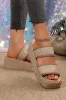 Gold Mesh Two Band Thick Bottom Sandals sold by Beagle Boutique