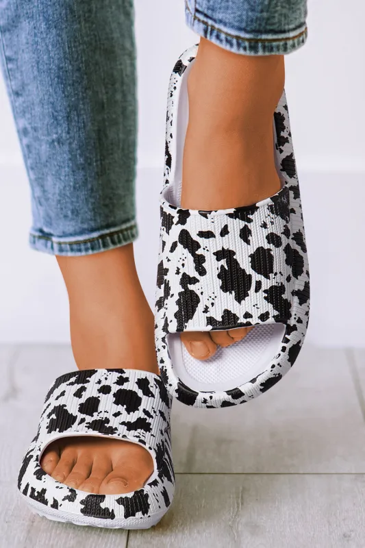 White Animal Print Print Open Toe Sandals sold by Beagle Boutique