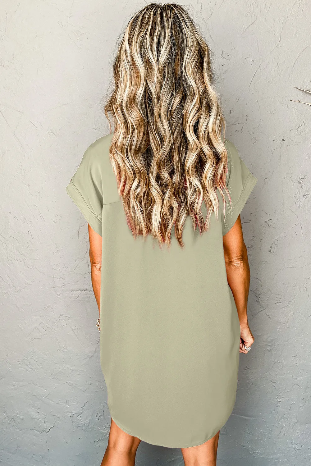 Buttoned Collar Shift T-shirt Mini Dress sold by Beagle Boutique product image thumbnail 2