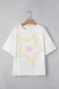 White Star Layered Patched Graphic Drop Shoulder Half Sleeve Loose Tee sold by Beagle Boutique