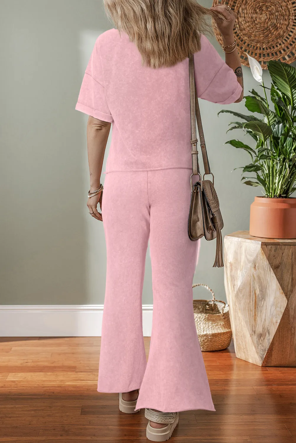 Acid Wash Star Patched Rolled Trim Trousers Co-ord Set sold by Beagle Boutique product image thumbnail 4