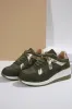 Dark Green Patchwork Lace Up Trainers sold by Beagle Boutique