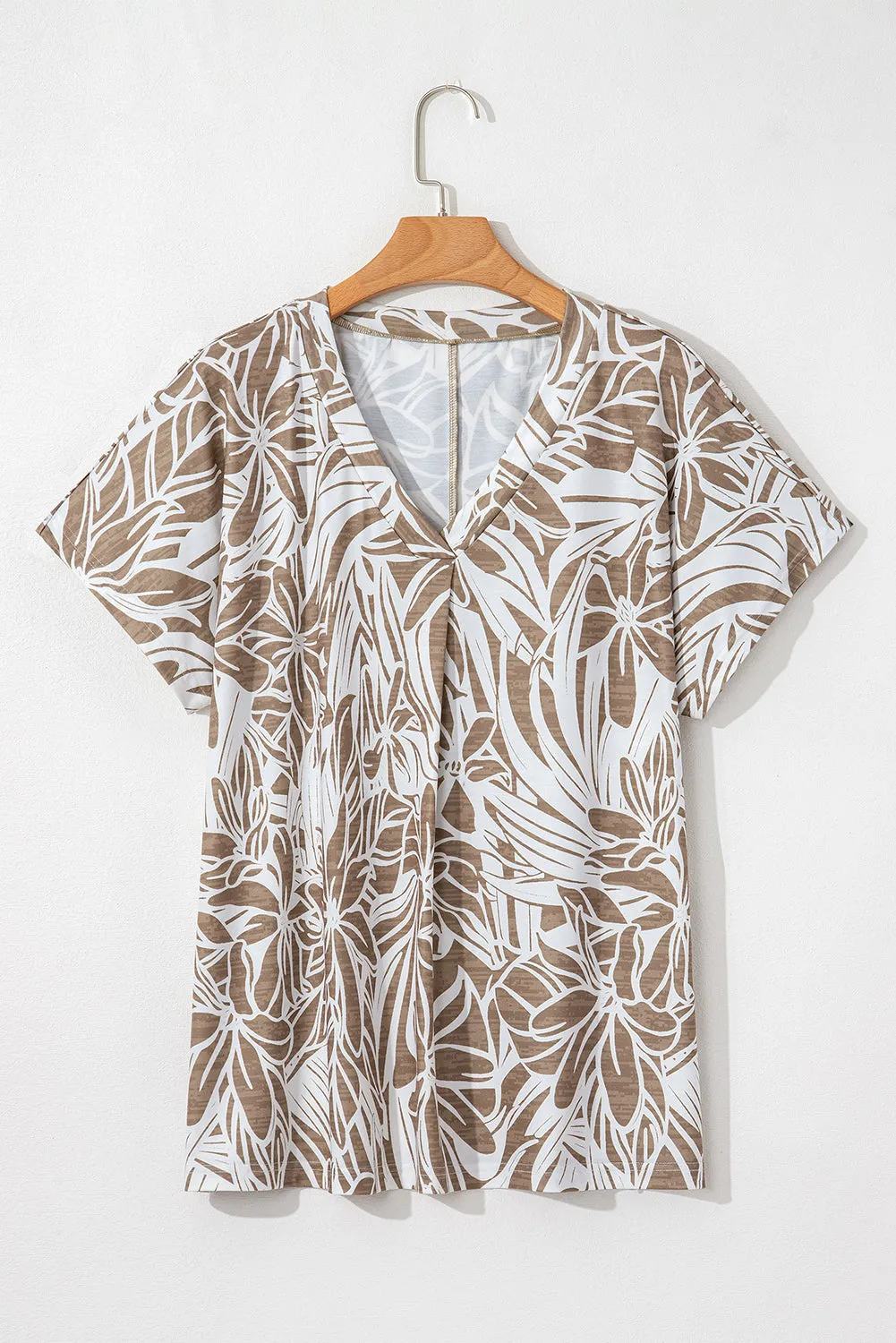 Floral Print V Neck Short Sleeve Loose Fit Top sold by Beagle Boutique product image thumbnail 5