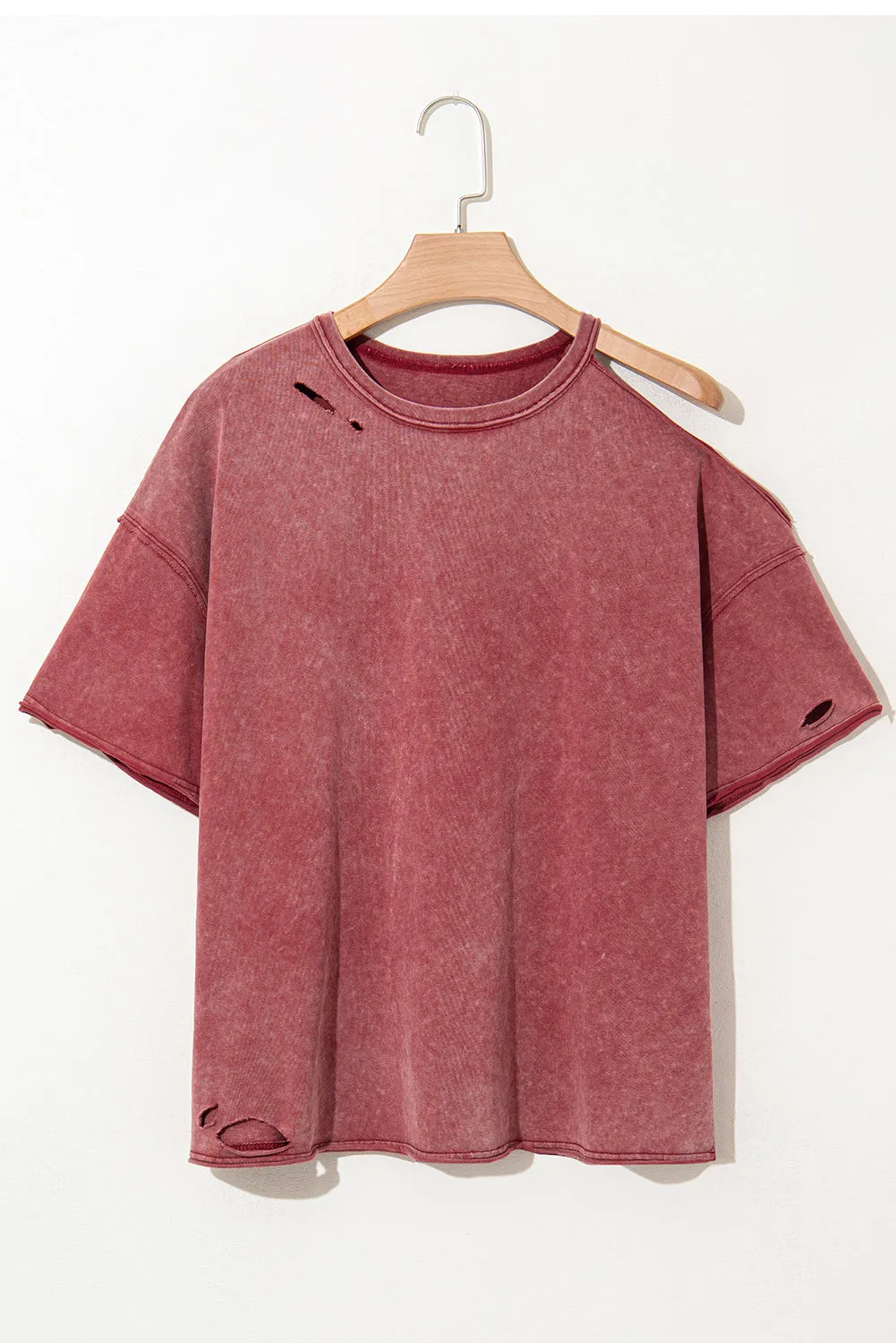 Distressed One Shoulder Half Sleeve Oversized Tunic T Shirt Ripped sold by Beagle Boutique product image thumbnail 3