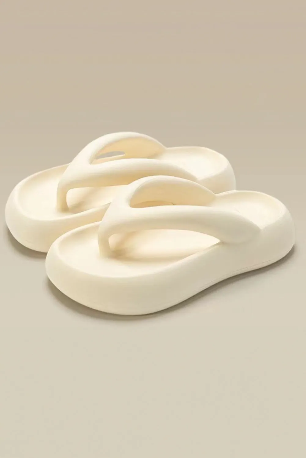 White Lightweight Summer Thick Sole Flip Flops sold by Beagle Boutique product image thumbnail 4