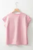Light Pink Pearl Embellished Flower Textured T Shirt sold by Beagle Boutique
