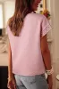 Light Pink Pearl Embellished Flower Textured T Shirt sold by Beagle Boutique