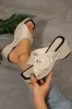 Beige Woven Studded Platform Sandals sold by Beagle Boutique