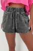 High-rise Drawstring Denim Shorts with Pockets sold by Beagle Boutique