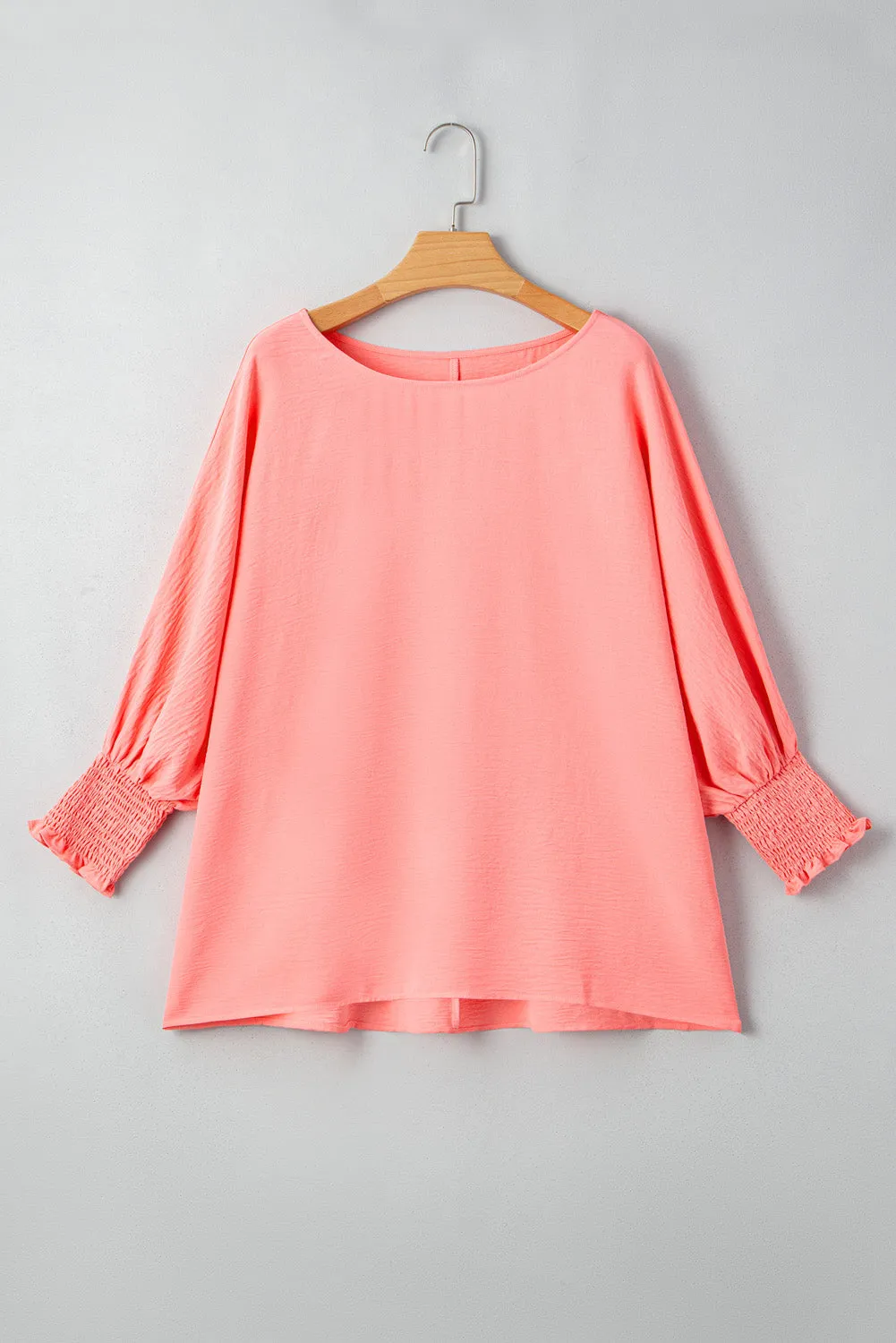 Blossom Shirred Cuffs 3/4 Sleeve Plus Size Textured Blouse sold by Beagle Boutique product image thumbnail 5