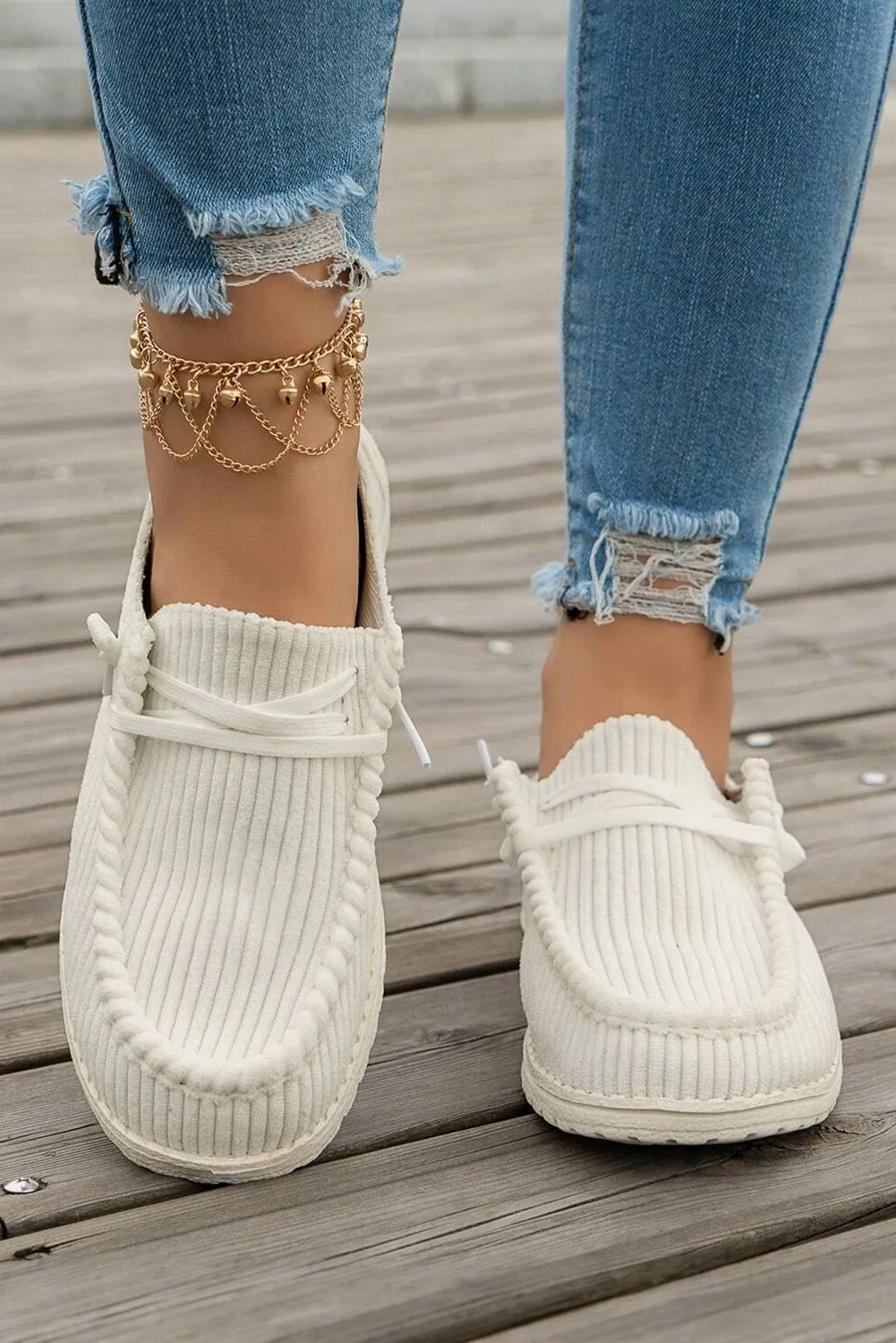 White Lace Up Casual Shoes sold by Beagle Boutique product image thumbnail 5