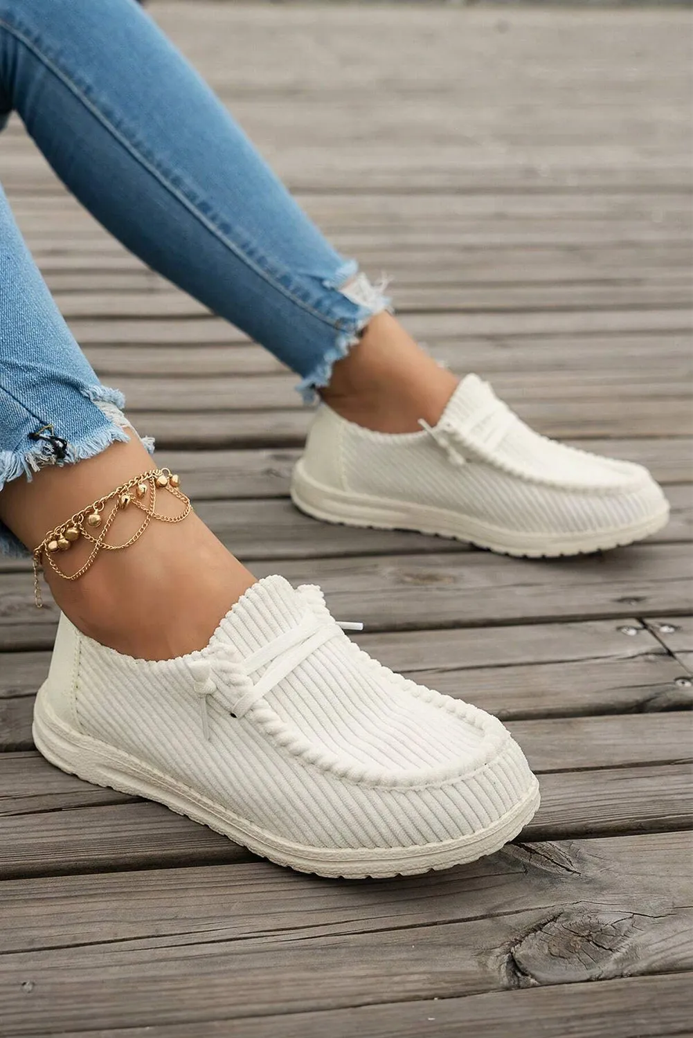 White Lace Up Casual Shoes sold by Beagle Boutique product image thumbnail 3