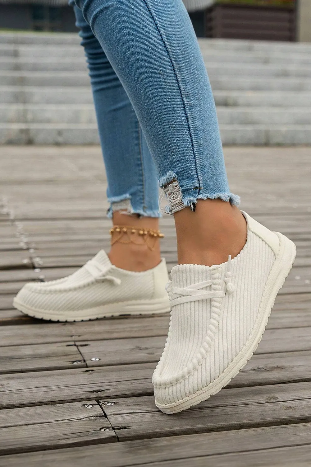 White Lace Up Casual Shoes sold by Beagle Boutique product image thumbnail 2