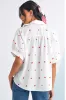 White Stars Half Puff Sleeve Loose Shirt sold by Beagle Boutique