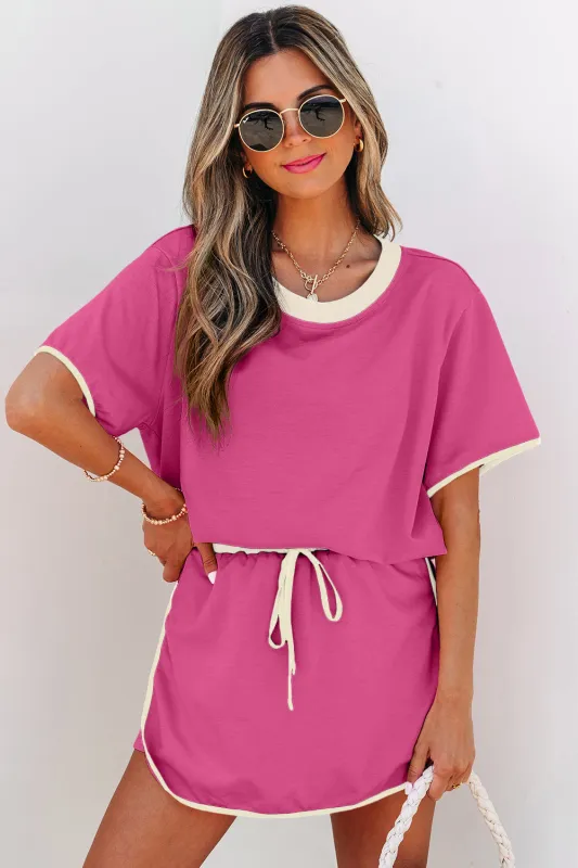 Colourblock Edge Drop Shoulder T Shirt and Skort Co-ord Set sold by Beagle Boutique