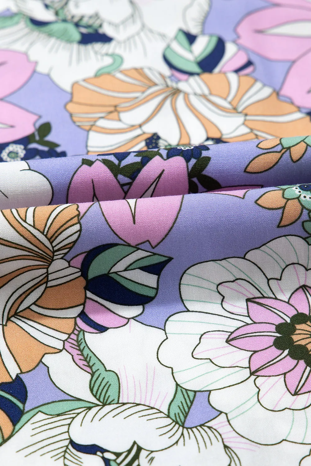 Floral Print Smocked High Waist Square Neck Jumpsuit sold by Beagle Boutique product image thumbnail 5