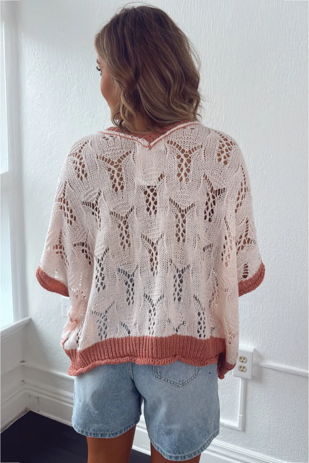 Embroidered Flowers Edge Hollowed Sweater sold by Beagle Boutique product image thumbnail 2