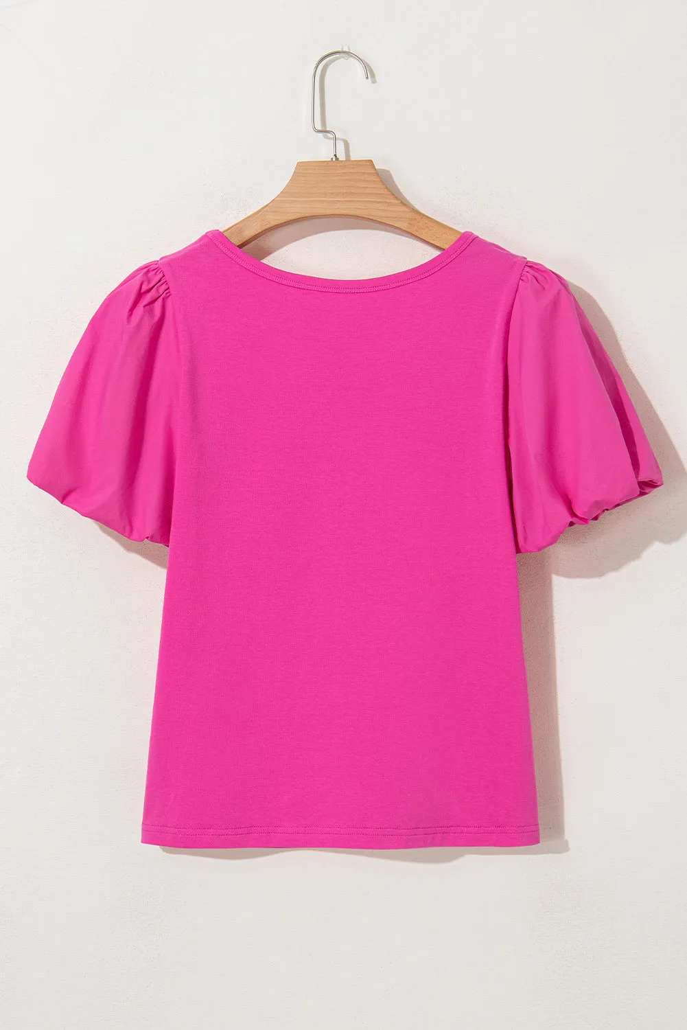 Casual Round Neck Bubble Sleeve T-shirt sold by Beagle Boutique product image thumbnail 5