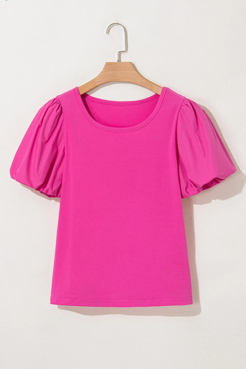 Casual Round Neck Bubble Sleeve T-shirt sold by Beagle Boutique product image thumbnail 4