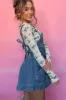 Buckle Straps Bib Style Drawstring Tied Backless Flared Denim Romper sold by Beagle Boutique