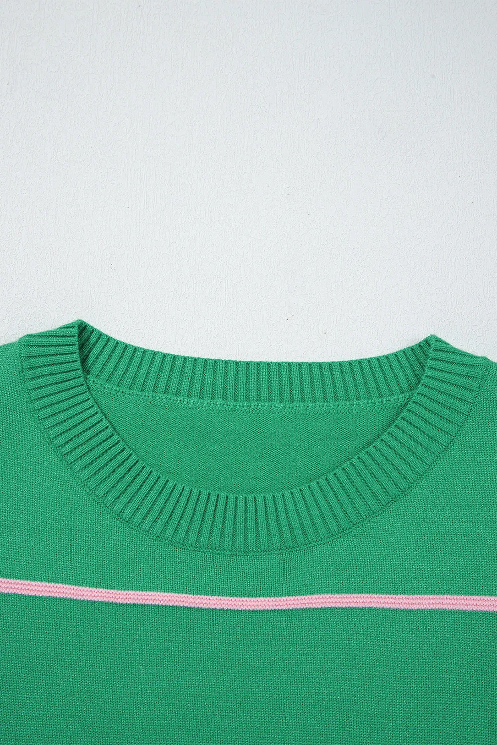 Striped Half Sleeve Drop Shoulder Sweater sold by Beagle Boutique product image thumbnail 5