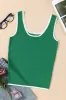 Dark Green Lightweight Ribbed Knit Contrast Trim Sweater Vest sold by Beagle Boutique