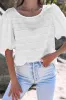 White Frilled Lace Trim Bubble Sleeve Blouse sold by Beagle Boutique