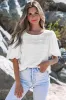 White Frilled Lace Trim Bubble Sleeve Blouse sold by Beagle Boutique