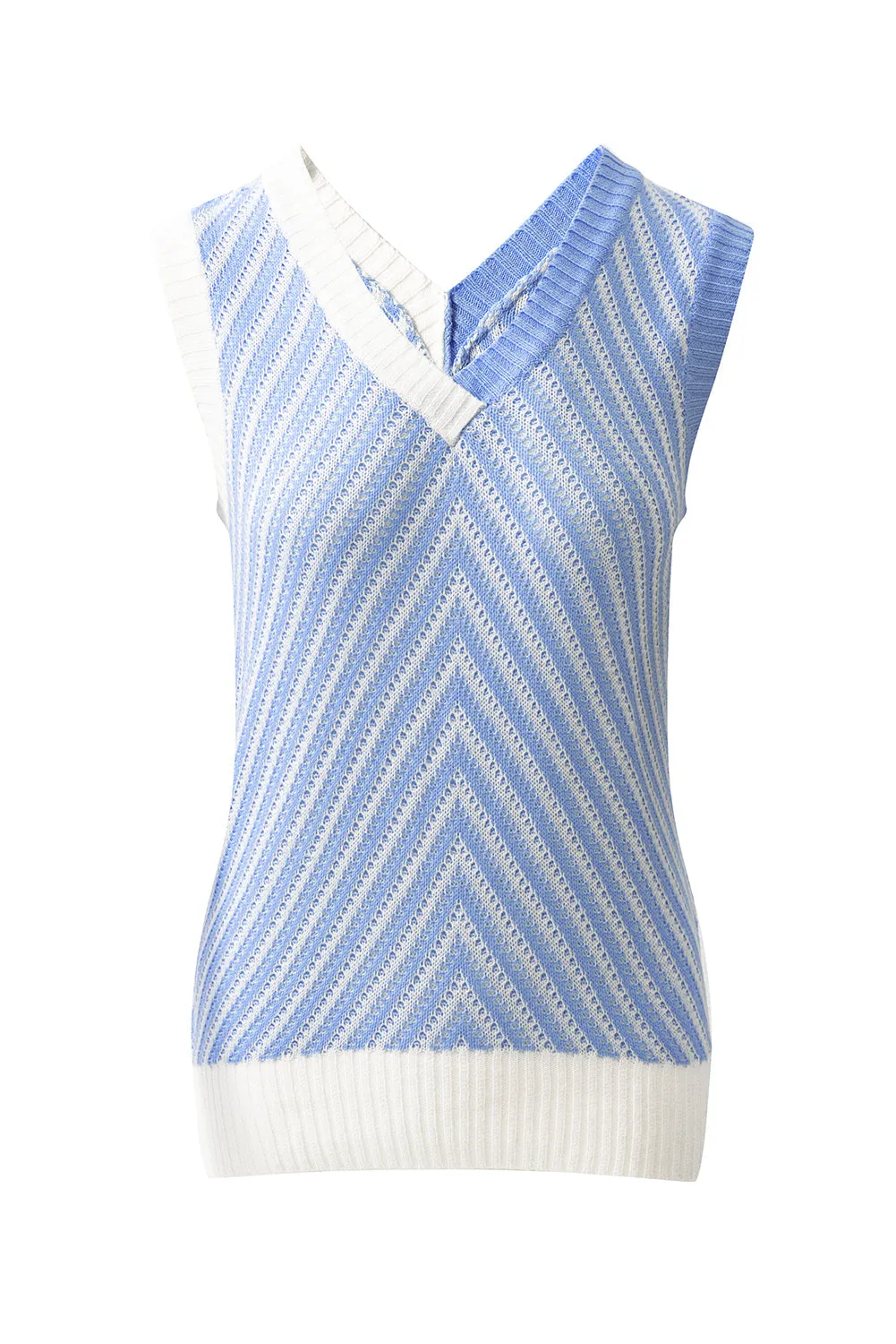 Contrast Chevron Knit V-Neck Sweater Vest sold by Beagle Boutique product image thumbnail 5