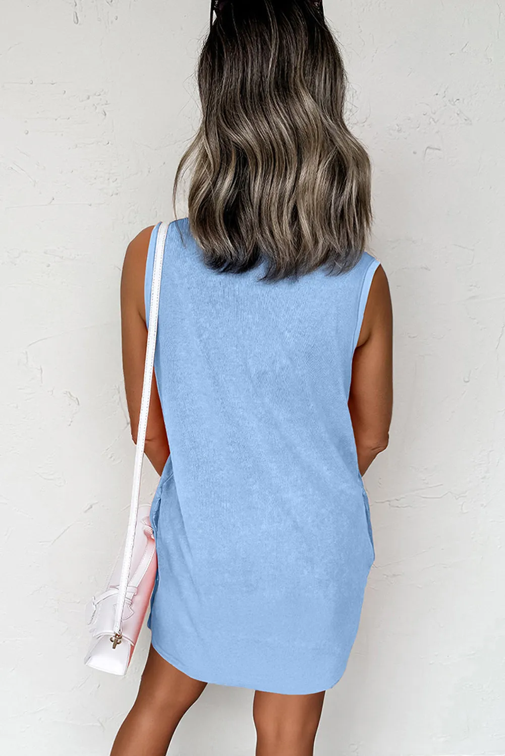 Mineral Wash Sleeveless Mini Dress with Pockets sold by Beagle Boutique product image thumbnail 2