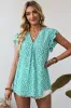 V-Neck Leopard Ruffle Short Sleeve Blouse sold by Beagle Boutique