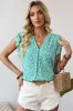 V-Neck Leopard Ruffle Short Sleeve Blouse sold by Beagle Boutique