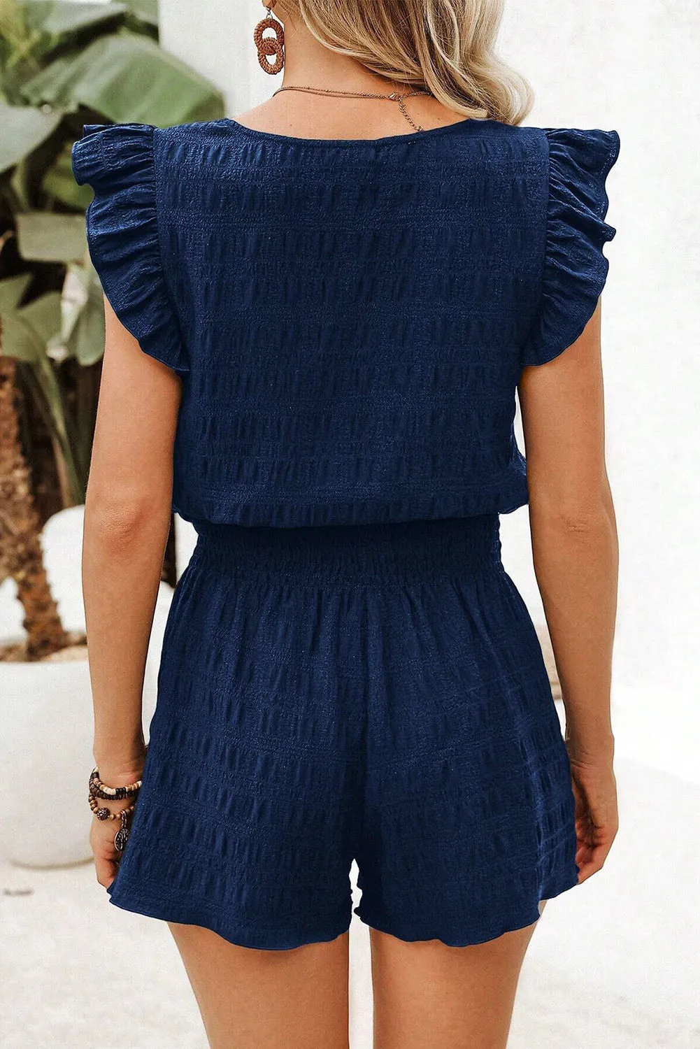 Textured Square Neck Top and Shirred High Waist Shorts Co-ord Set sold by Beagle Boutique product image thumbnail 2