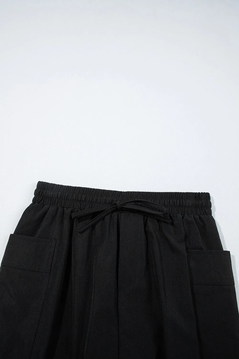 Black Cargo Pocket Elastic Waist Active Casual Skort sold by Beagle Boutique product image thumbnail 5