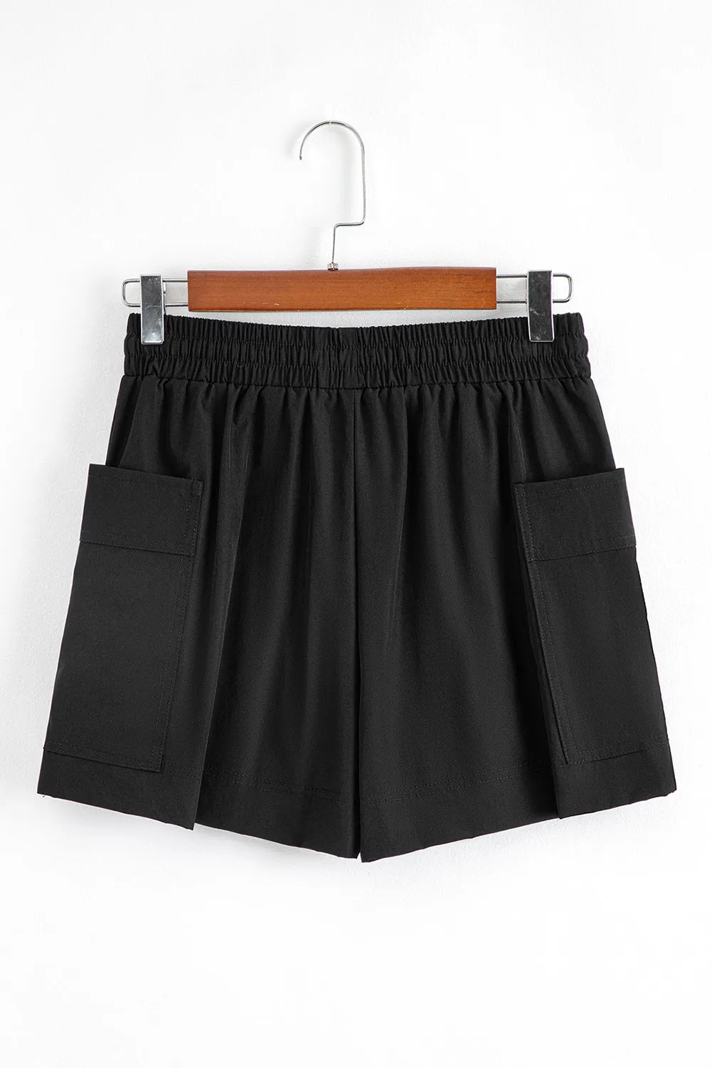 Black Cargo Pocket Elastic Waist Active Casual Skort sold by Beagle Boutique product image thumbnail 4