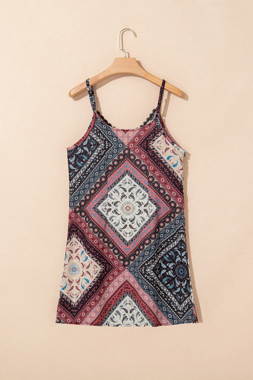 Geometric Paisley Print Sleeveless Slip Mini Dress sold by Beagle Boutique product image thumbnail 5