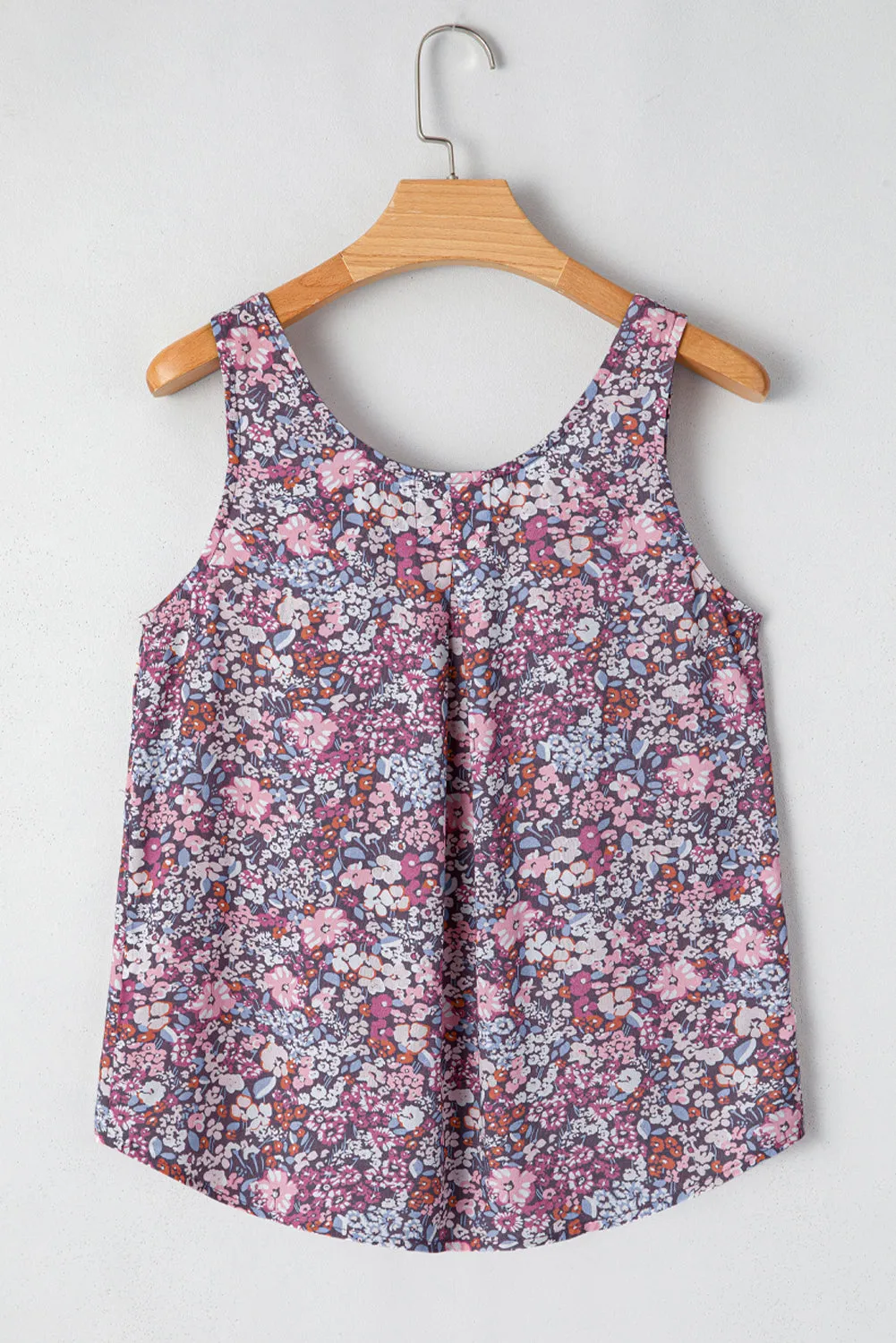 Boho Floral Pleated Buttoned Front Sleeveless Top sold by Beagle Boutique product image thumbnail 5