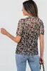 Black Sheer Floral Mesh Round Neck T-Shirt sold by Beagle Boutique