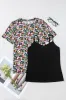 Black Sheer Floral Mesh Round Neck T-Shirt sold by Beagle Boutique
