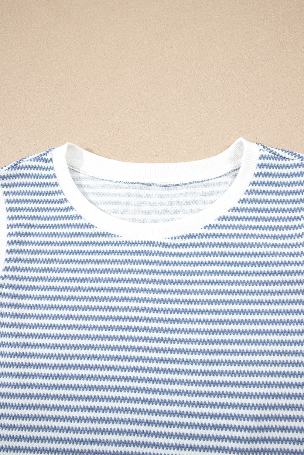 Myosotis Contrast Trim Striped Vest Drawstring Shorts Co-ord Set sold by Beagle Boutique product image thumbnail 5