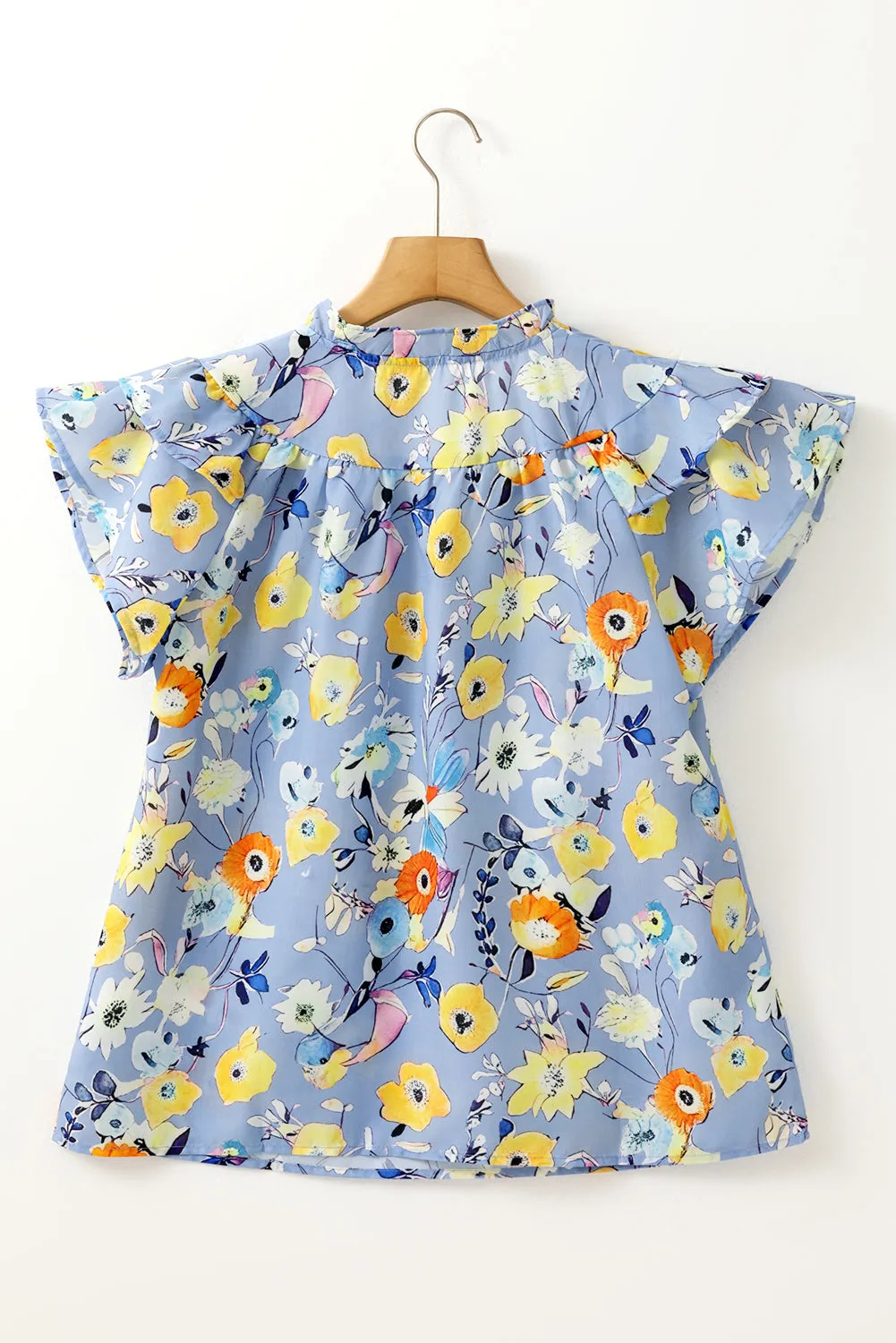 Flutter Sleeve V-Neck Floral Top sold by Beagle Boutique product image thumbnail 5