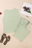 Green Textured Tank Top and Drawstring High Waist Trousers Co-ord Set sold by Beagle Boutique