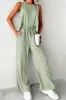 Green Textured Tank Top and Drawstring High Waist Trousers Co-ord Set sold by Beagle Boutique