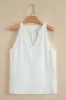 White Textured Lace Trim Pure Cotton Sleeveless Top sold by Beagle Boutique