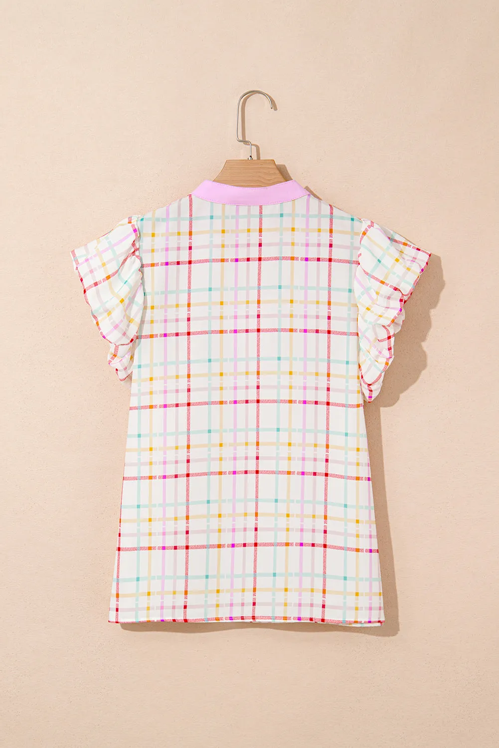 Flutter Sleeve Ric Rac Split V-Neck Blouse sold by Beagle Boutique product image thumbnail 5