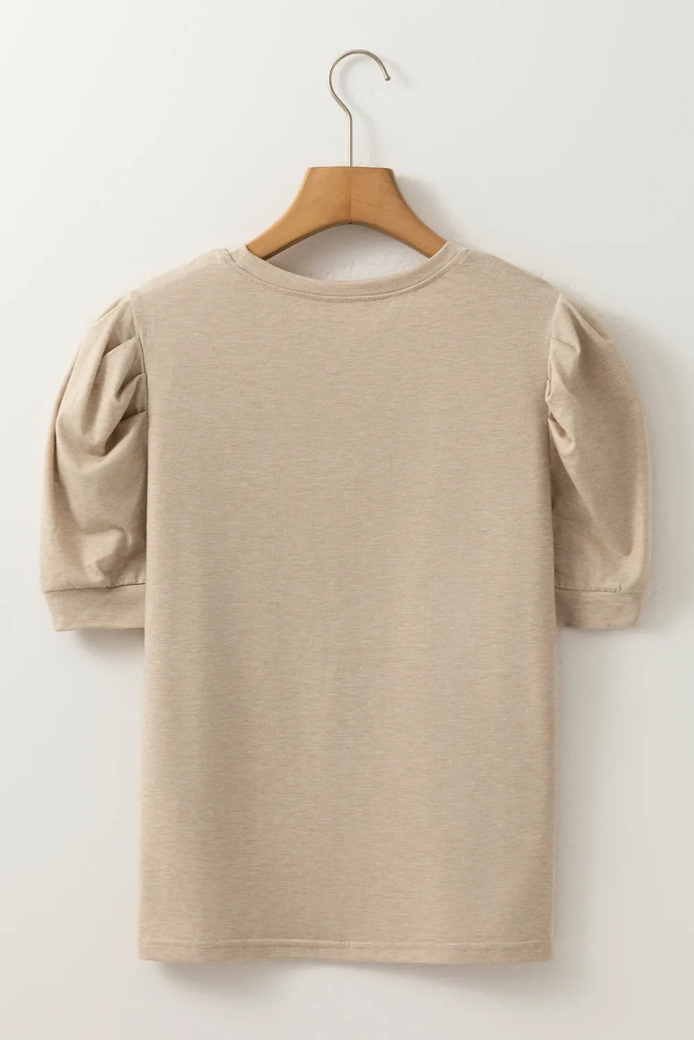 Parchment Solid Colour Ruched Puff Sleeve T Shirt sold by Beagle Boutique product image thumbnail 4