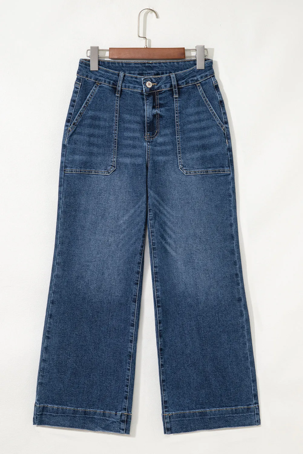 Ashleigh Blue Cropped High Rise Wide Leg Jeans sold by Beagle Boutique product image thumbnail 4